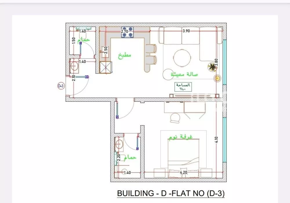 شقة 3 غرف في الفيحاء 5