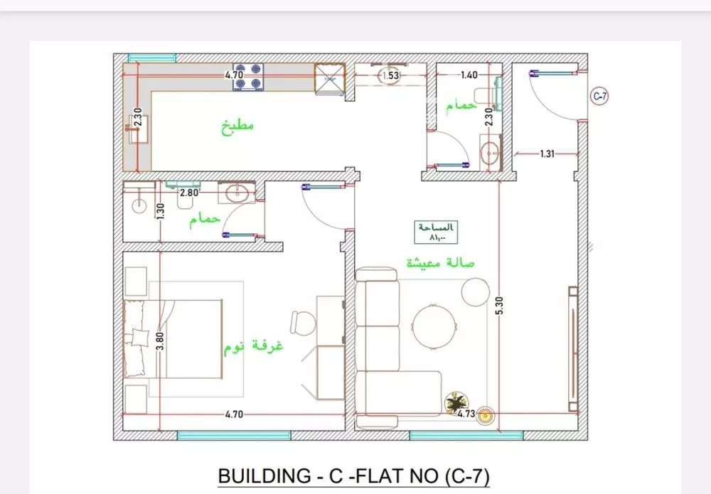 شقة 1 غرف في الفيحاء 2