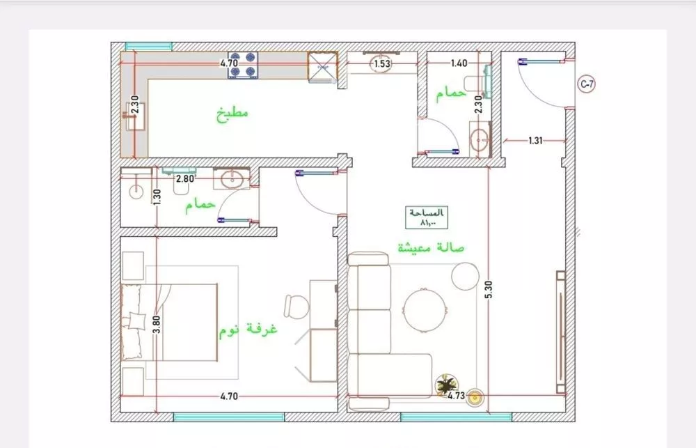 شقة 3 غرف في الفيحاء 5