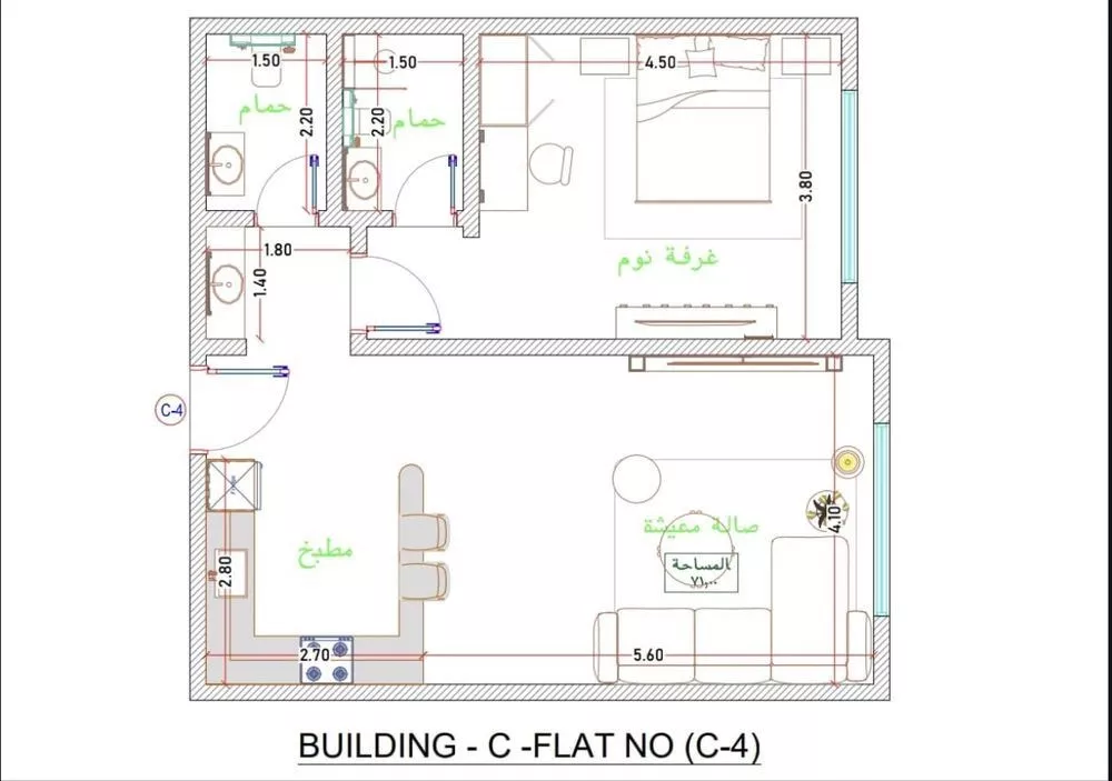 شقة 2 غرف في الفيحاء 4