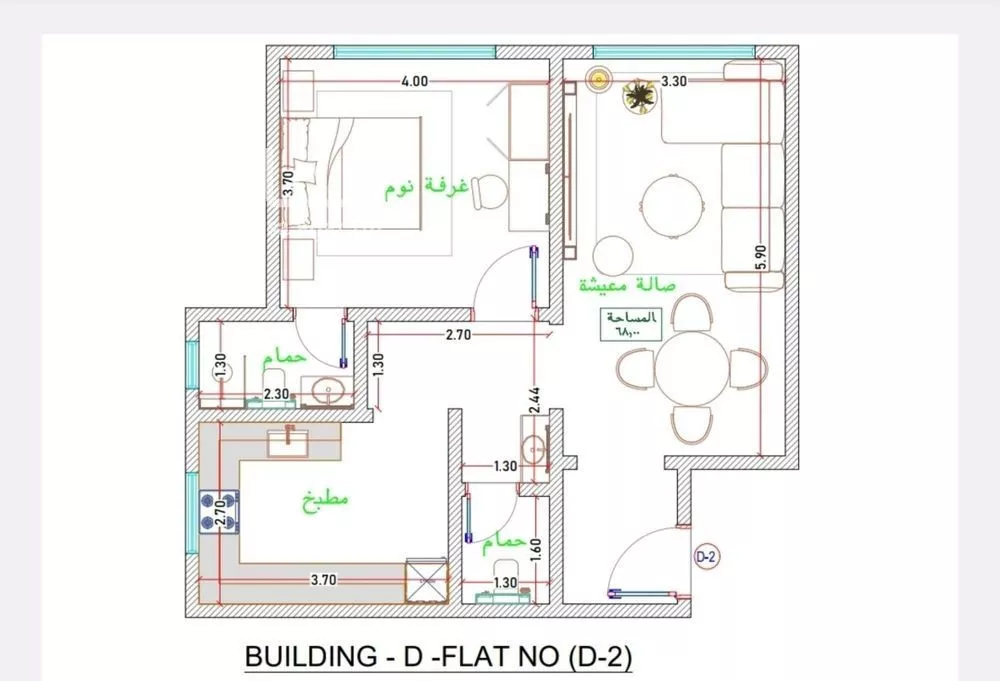 شقة 2 غرف في الفيحاء 4