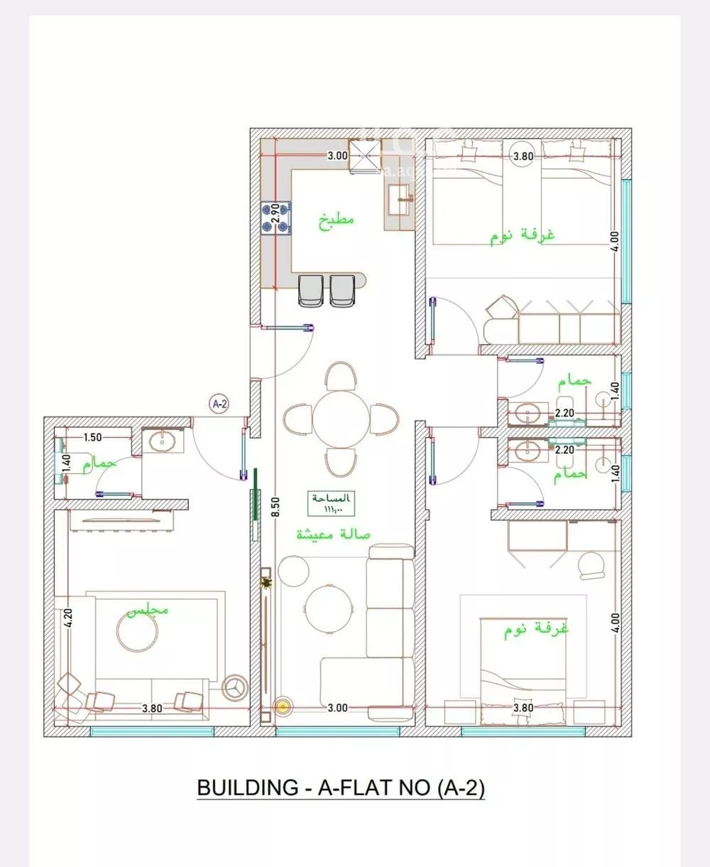 شقة 2 غرف في الفيحاء 5