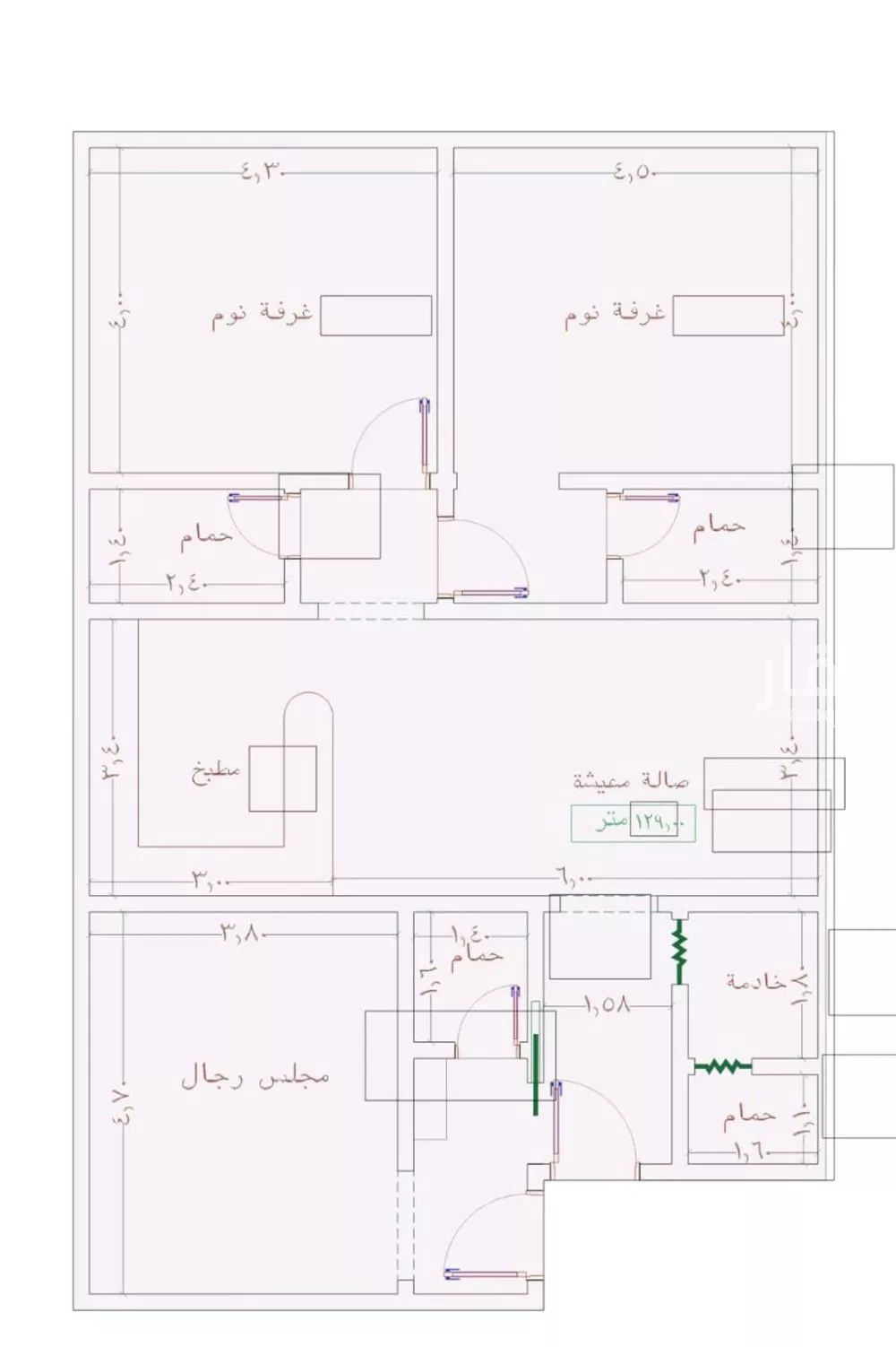شقة 3 غرف في الجامعة