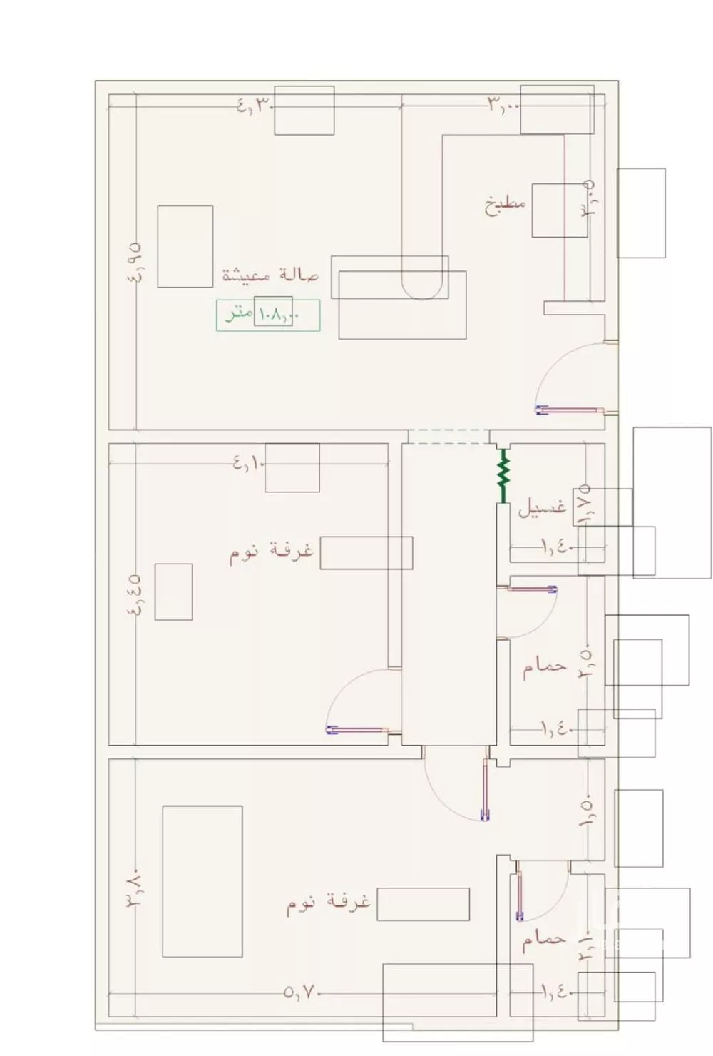 شقة 2 غرف في الجامعة