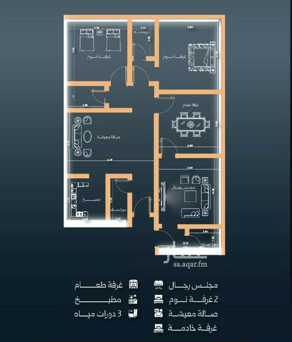 شقة 4 غرف في النزهة 1