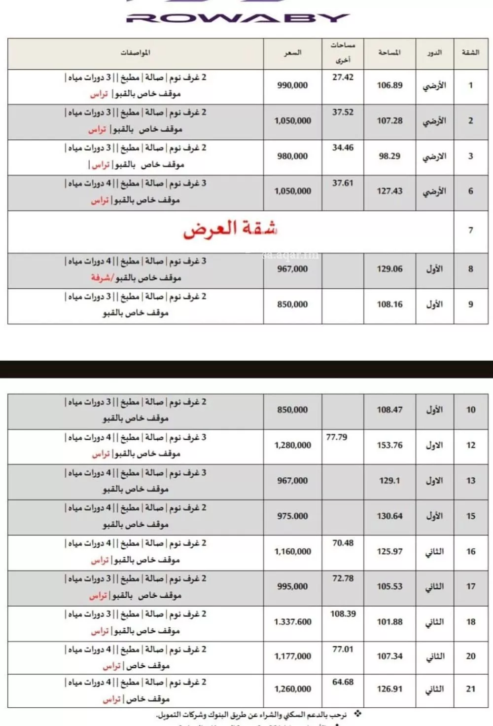 شقة 3 غرف في العارض 3