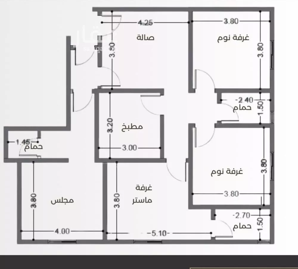 شقة 3 غرف في النزهة 2