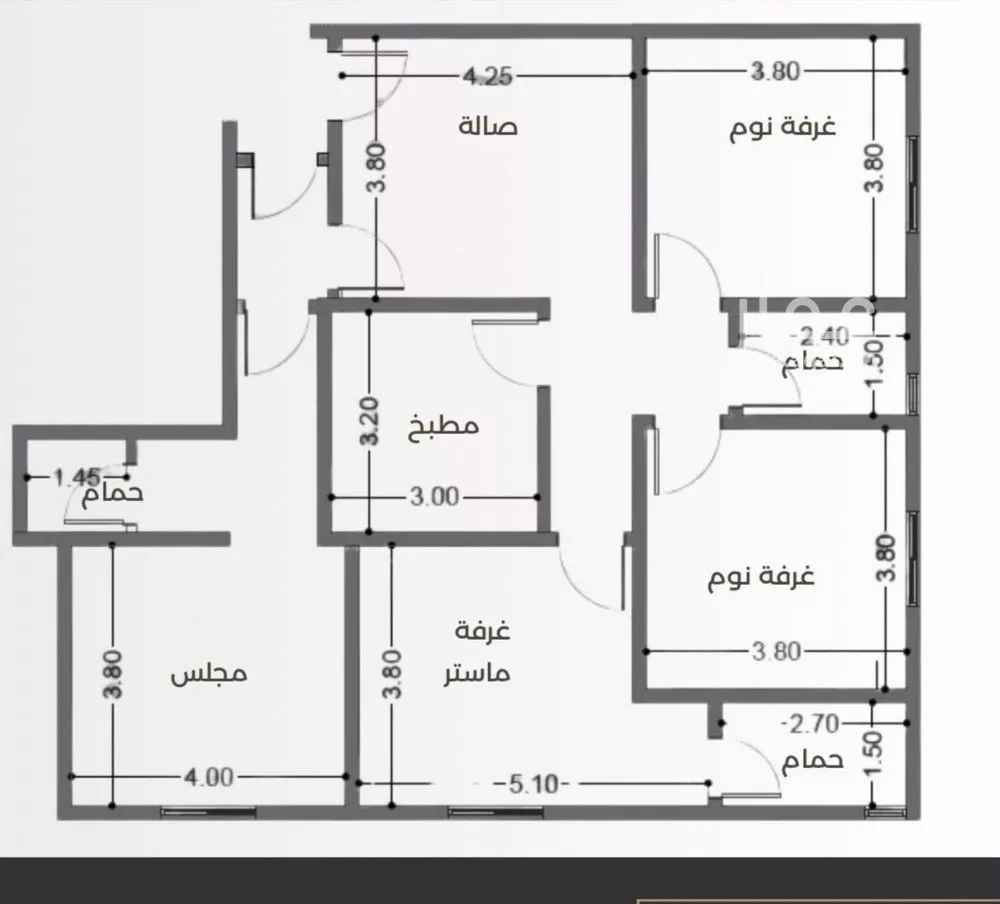 شقة 3 غرف في النزهة 3