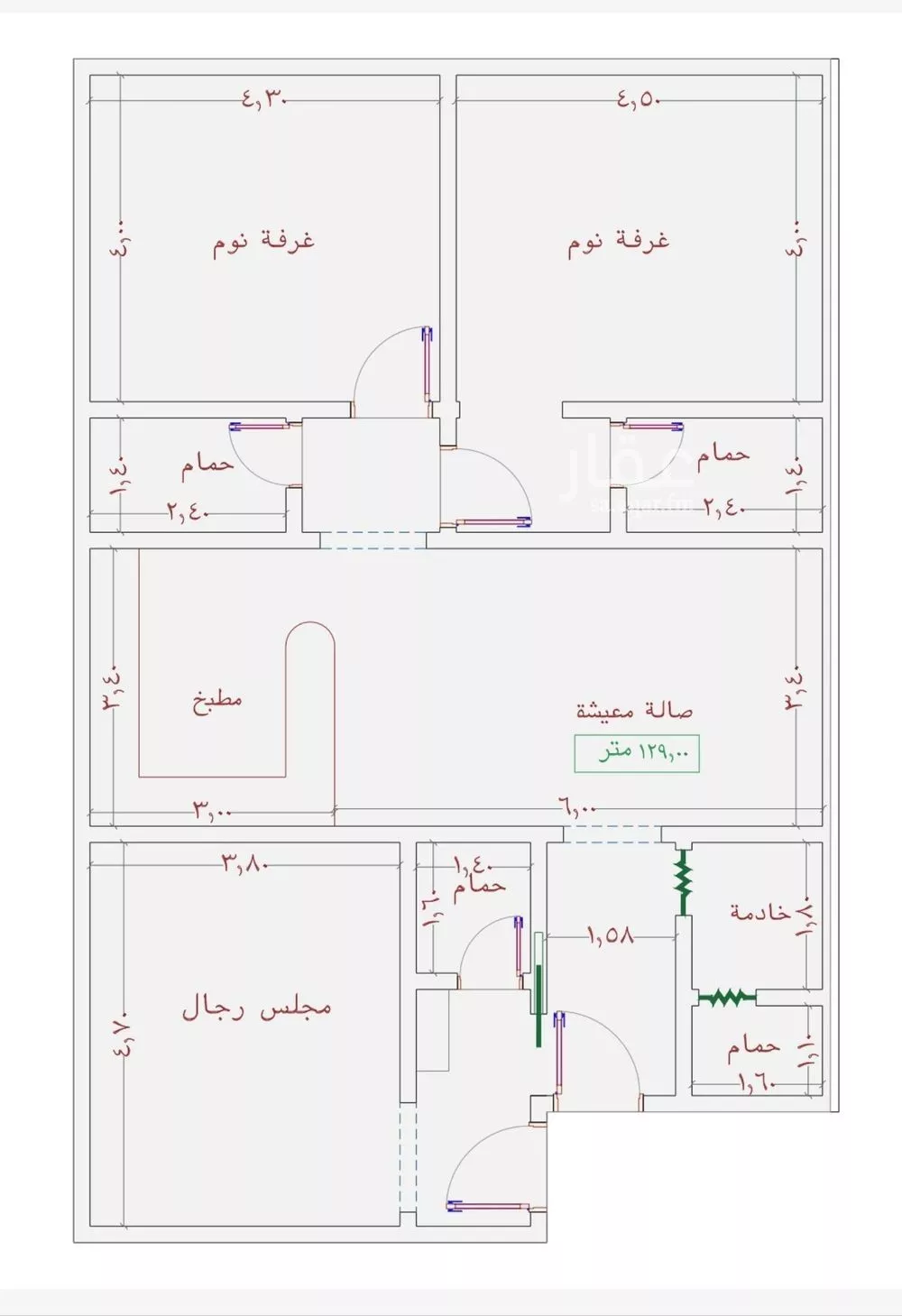 شقة 3 غرف في الجامعة