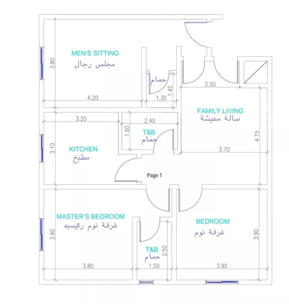شقة 3 غرف في النزهة 2