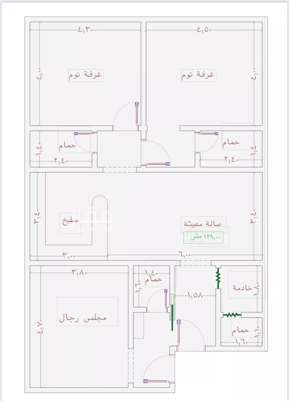 شقة 3 غرف في الجامعة