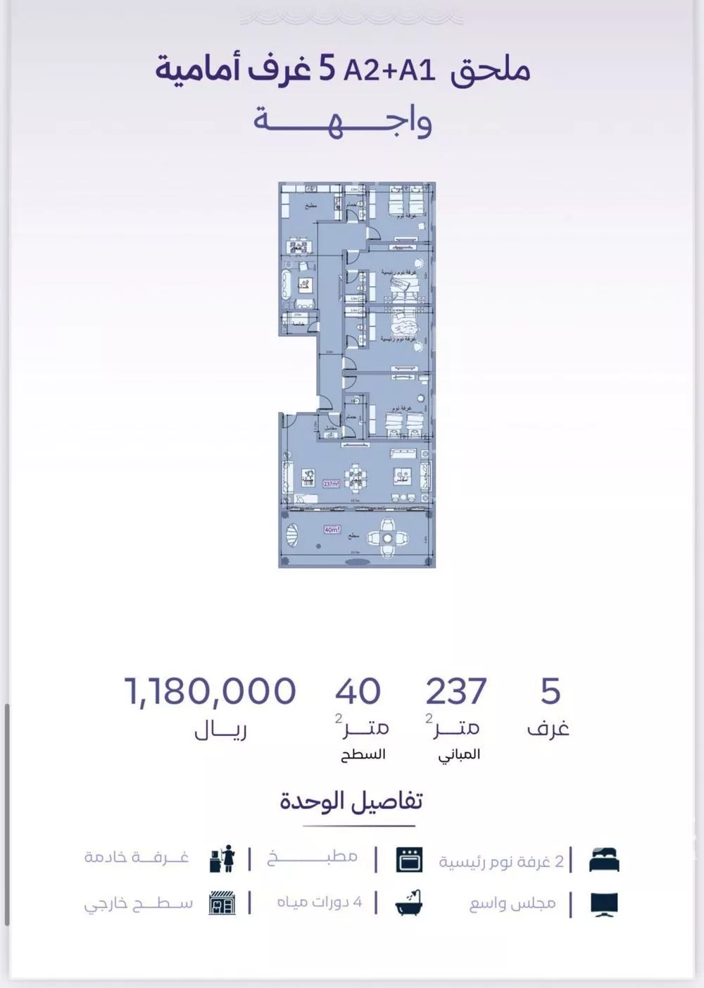 شقة 5 غرف في الزهراء 1