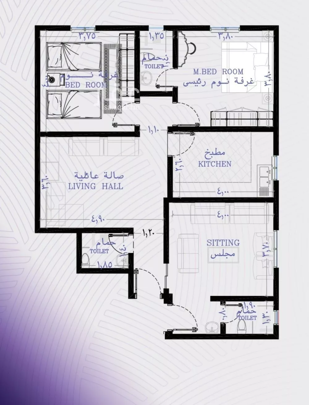 3 bedroom apartment in Al Marwa 3