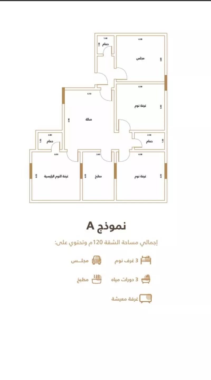 شقة 4 غرف في الفيصلية 3