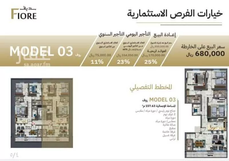 شقة 4 غرف في الفيصلية 5