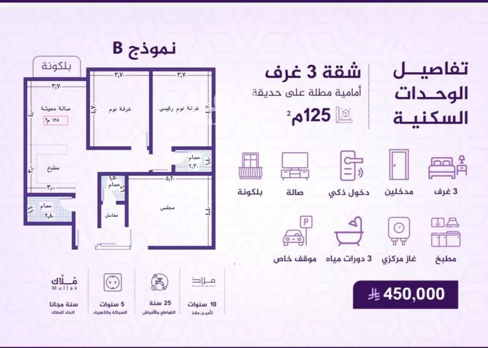 شقة 3 غرف في الفيحاء 1