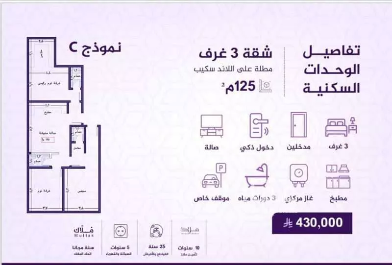 شقة 3 غرف في الفيحاء 2