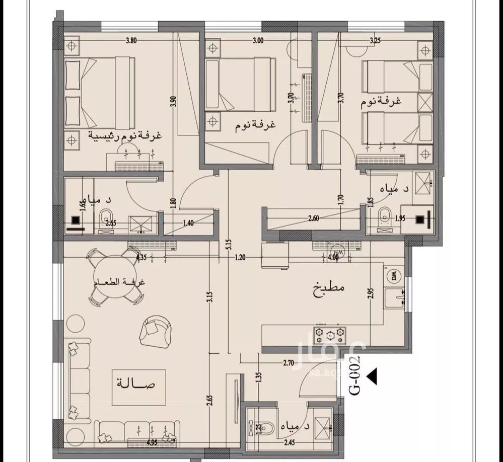 3 bedroom apartment in Al Narjis 5
