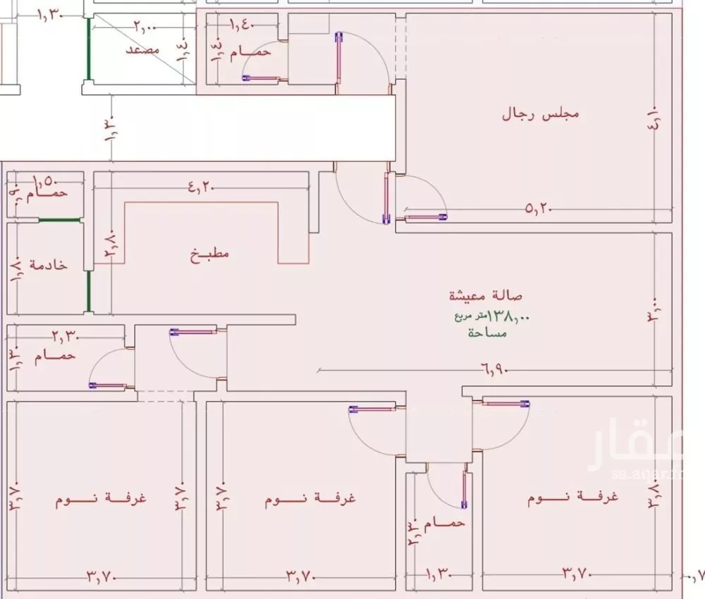 شقة 4 غرف في الربوة 2