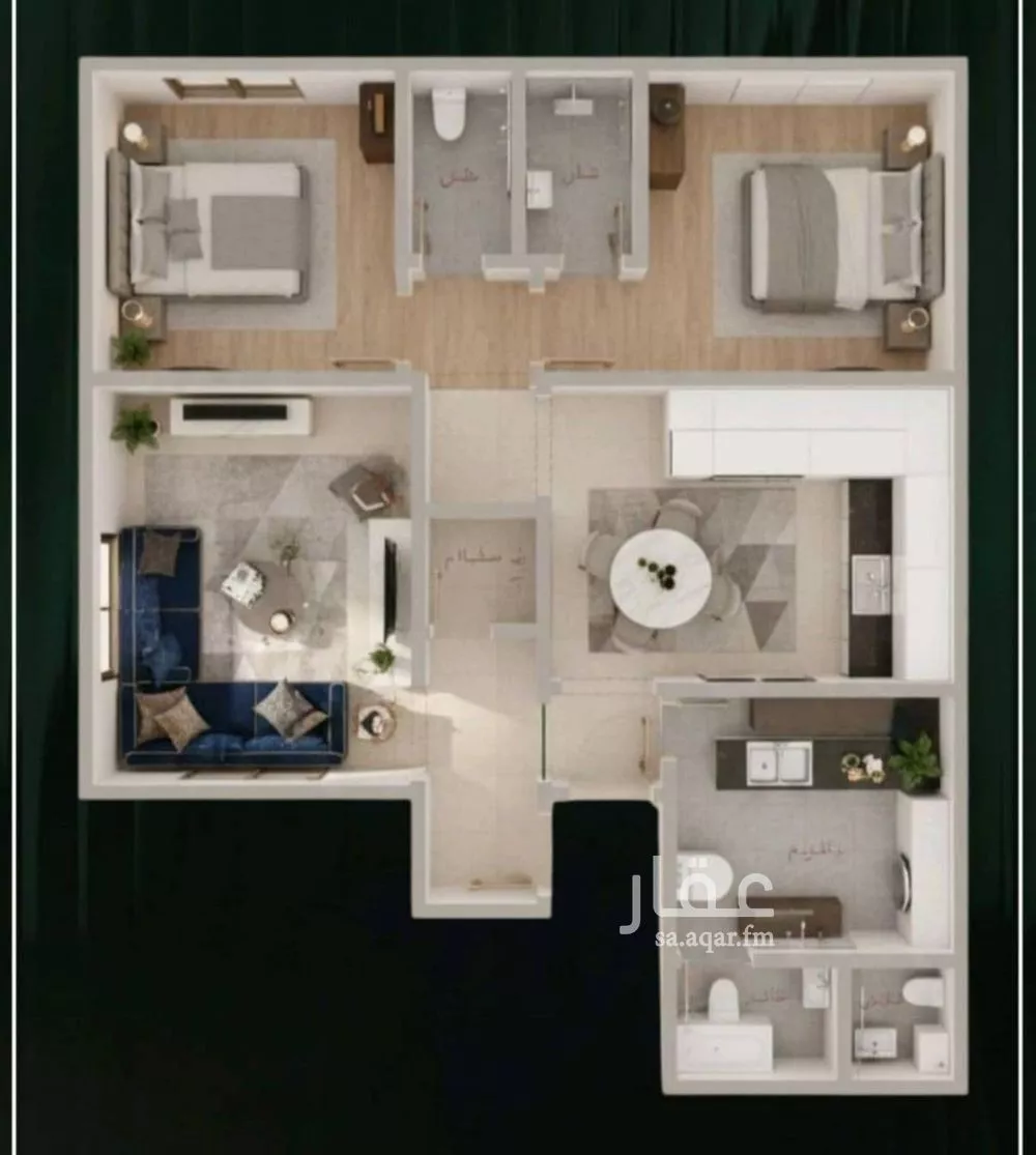 شقة 3 غرف في النزهة 3