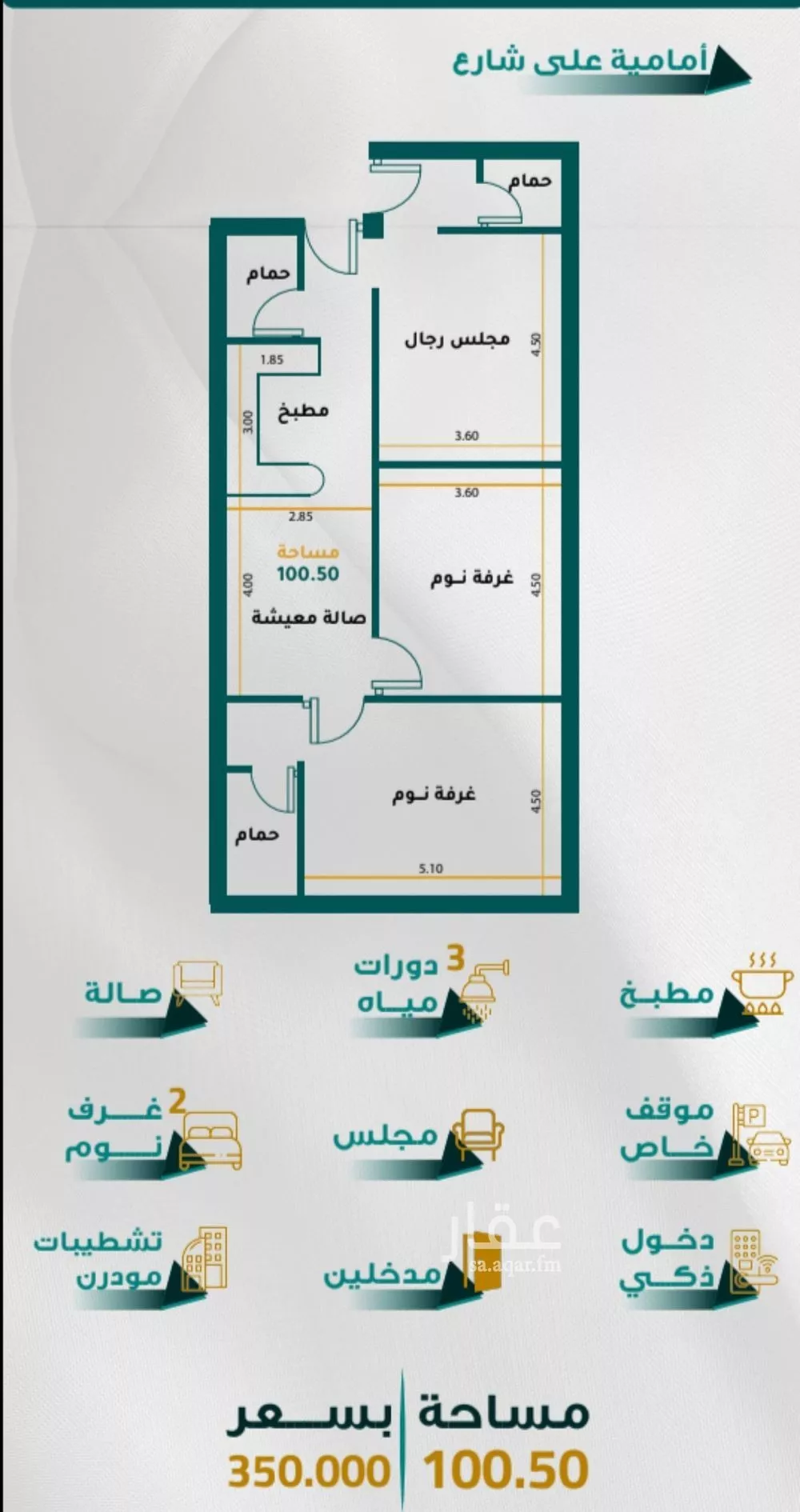 شقة 3 غرف في الجامعة 1