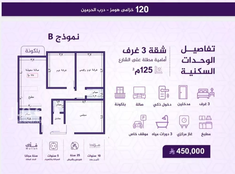 شقة 3 غرف في الفيحاء 2