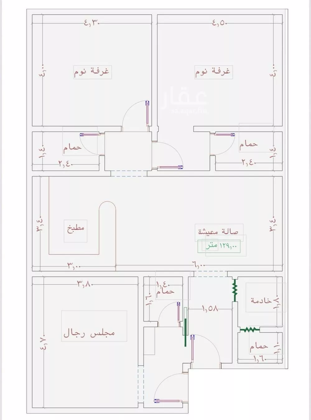 شقة 3 غرف في الجامعة