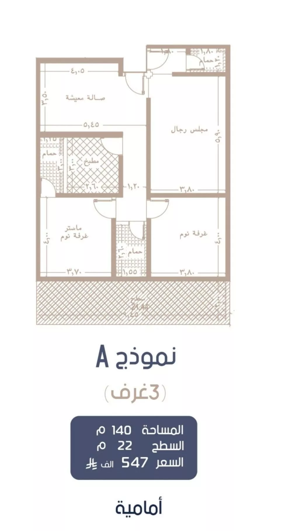 دور 3 غرف في المروة 1