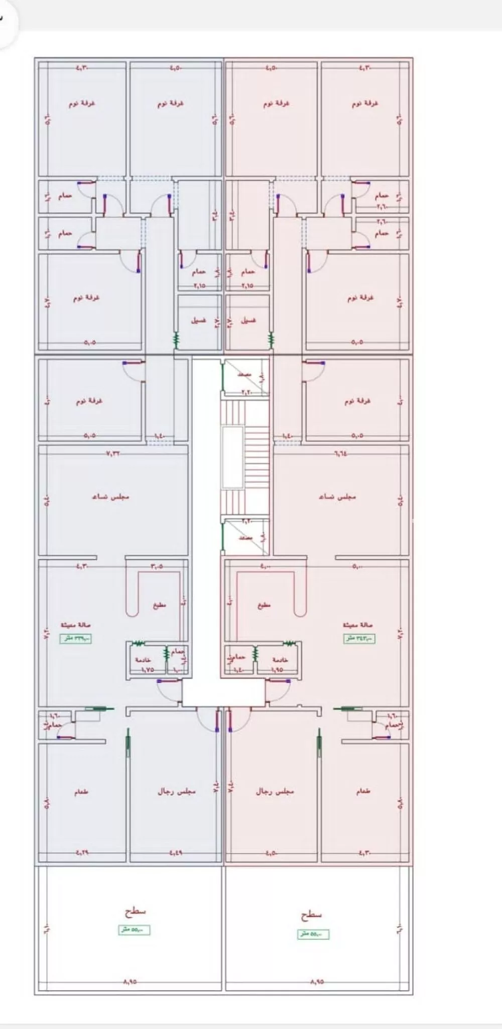 شقة 7 غرف في الجامعة
