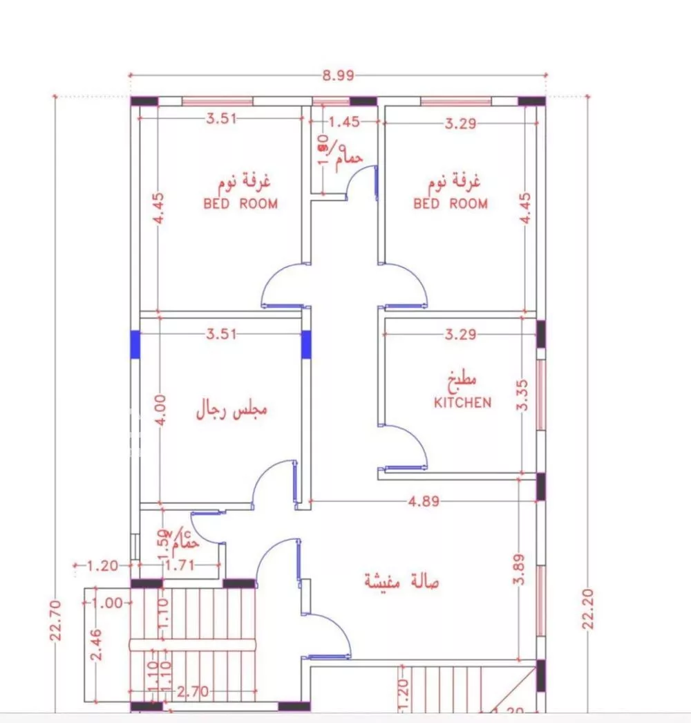 شقة 3 غرف في العارض 4