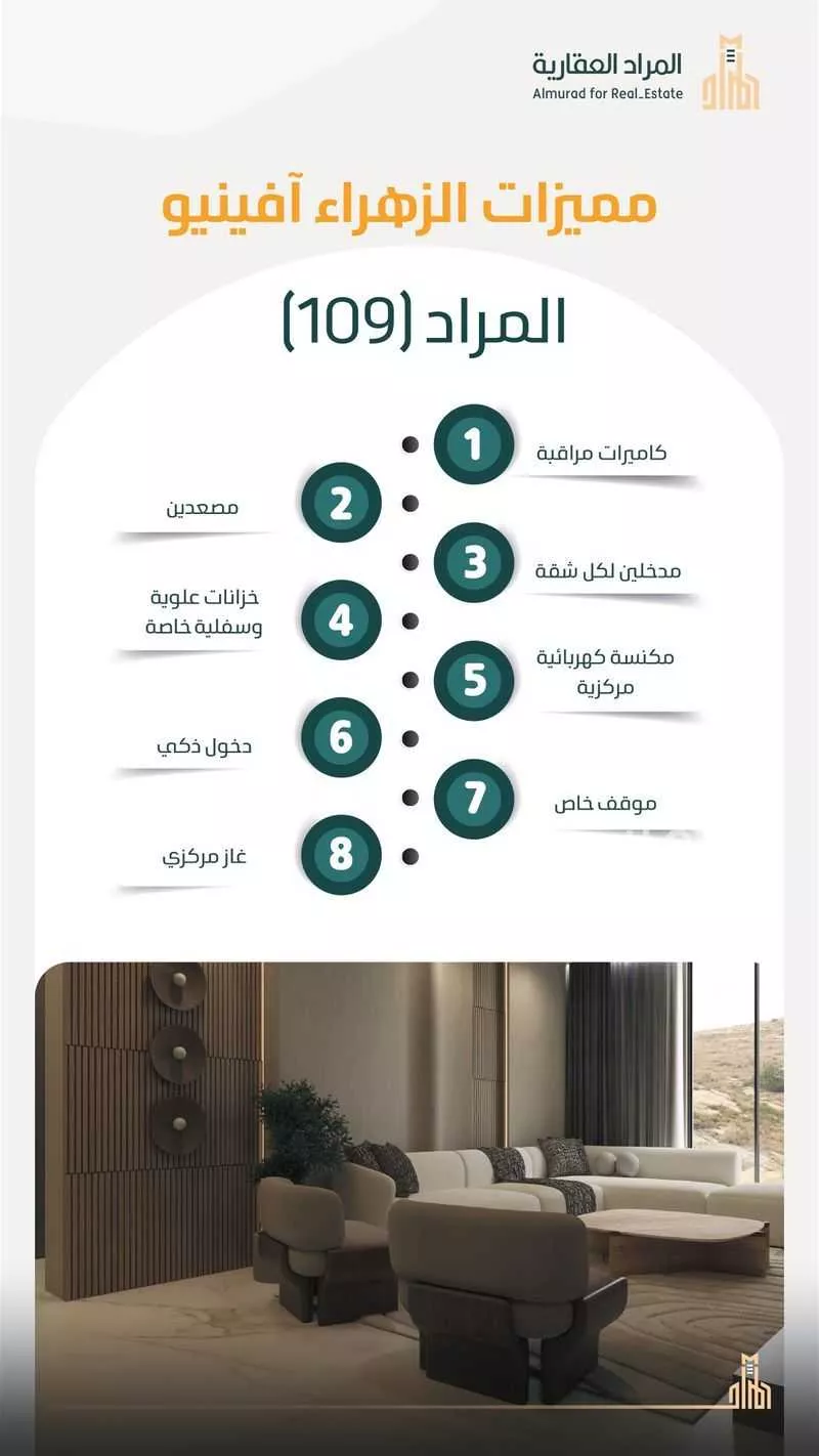 شقة 3 غرف في الزهراء 4