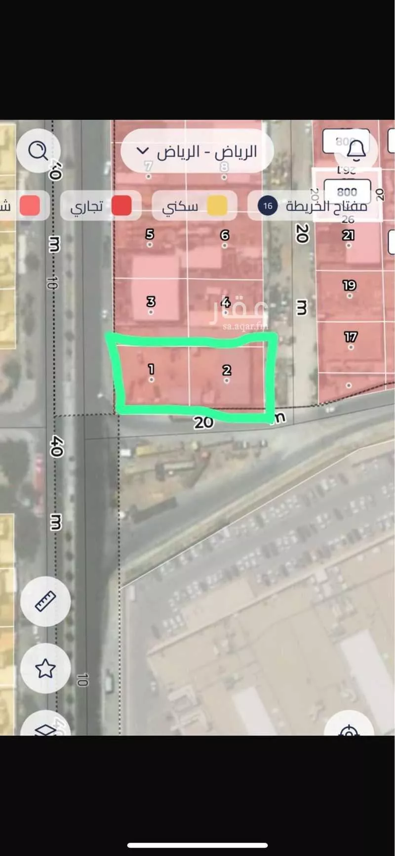 أرض 1821 م² في الجزيرة 4