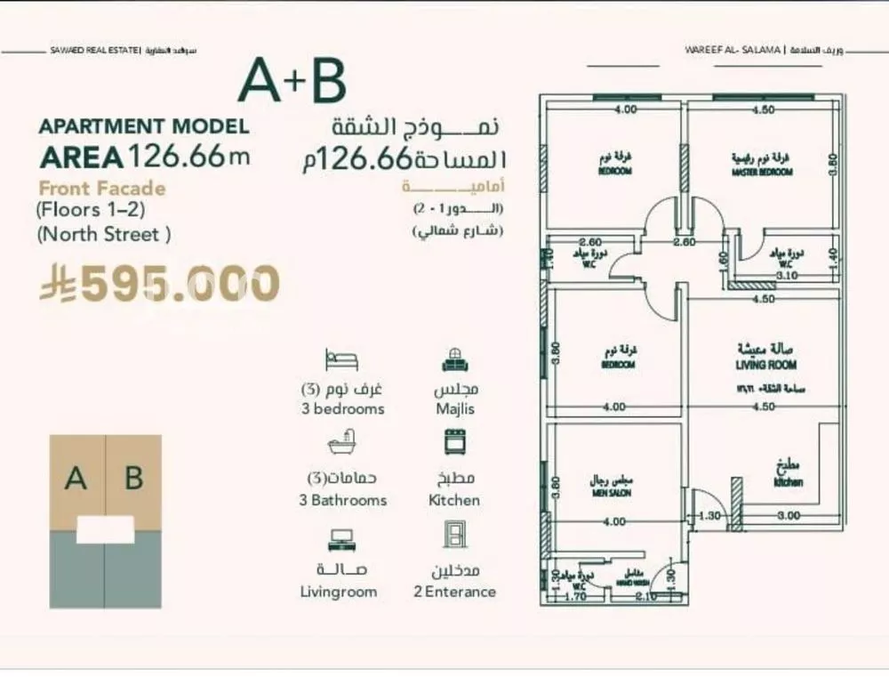 4 bedroom apartment in Al Salamah 1