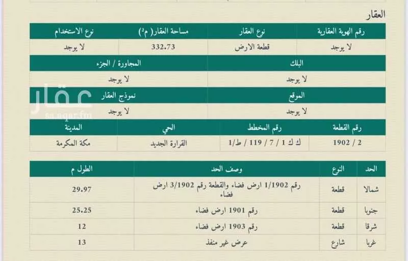 أرض 307 م² في العكيشية 2