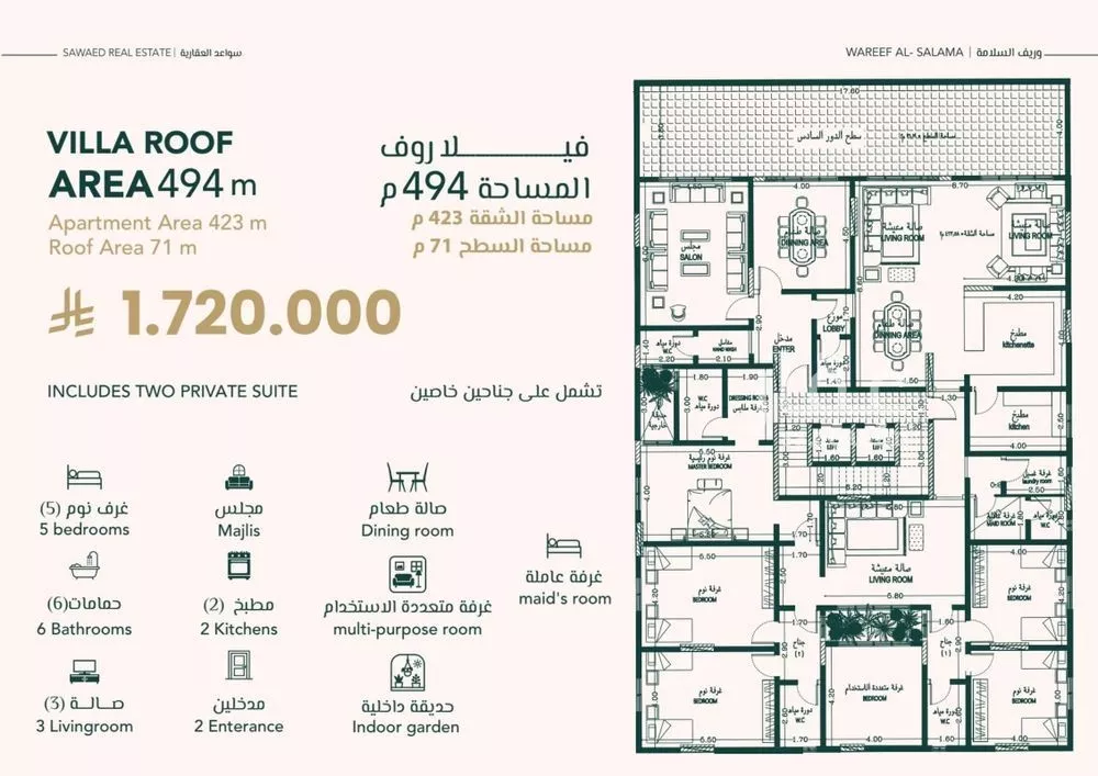 5 bedroom villa in Al Salamah, Jeddah