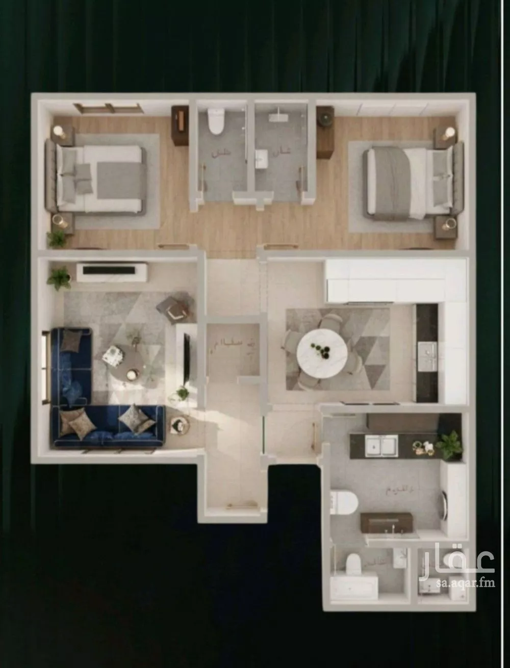 شقة 3 غرف في النزهة 1