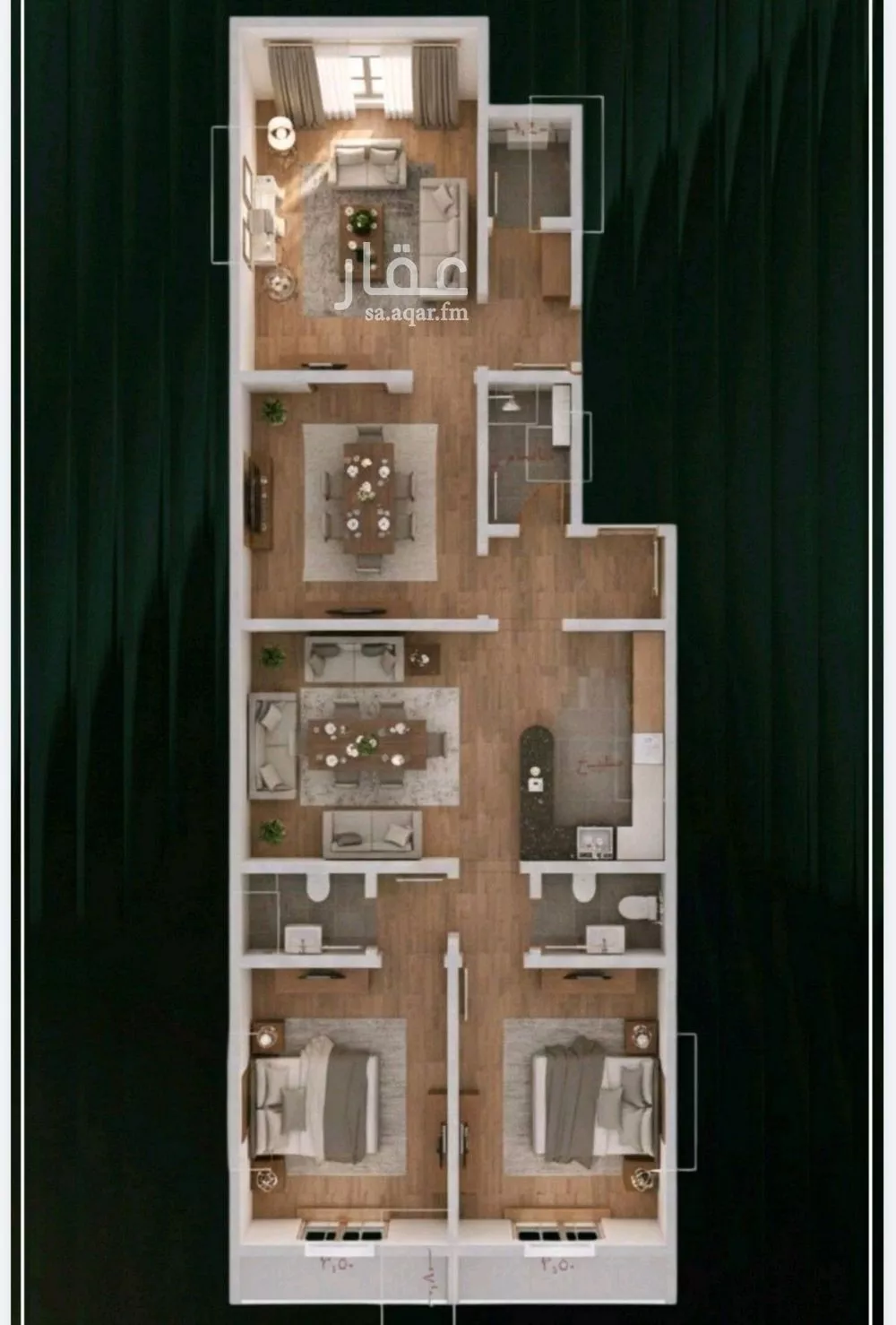 شقة 4 غرف في النزهة 2