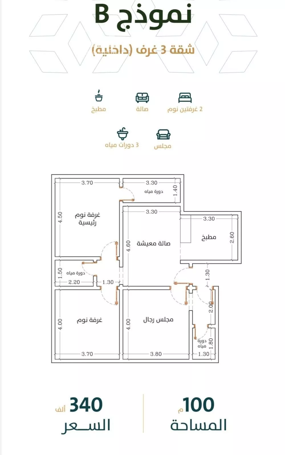 دور 3 غرف في الربوة 4