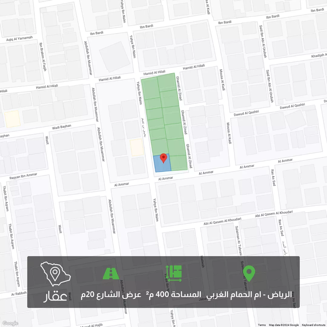 أرض للبيع في شارع يحيى بن نعيم, حي أم الحمام الغربي, مدينة الرياض, منطقة الرياض 1 صورة