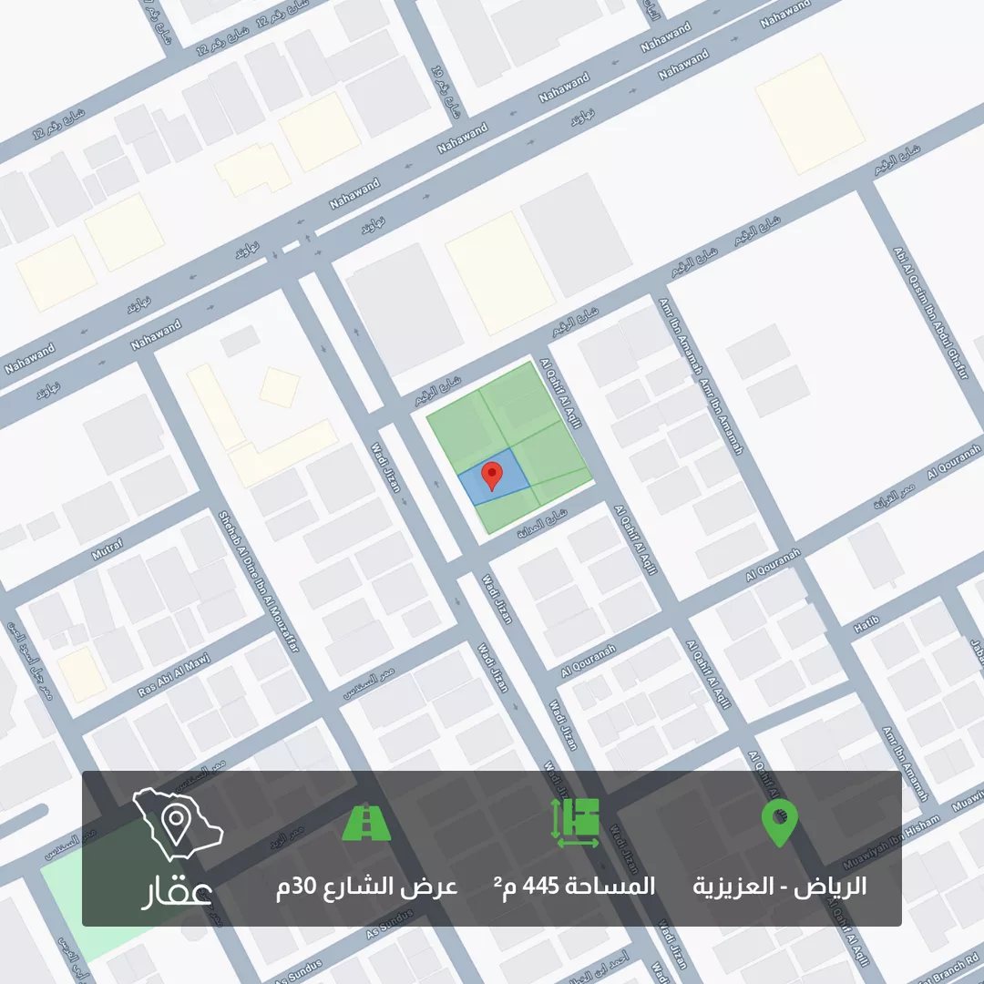 أرض للبيع في شارع وادي جيزان, حي العزيزية, مدينة الرياض, منطقة الرياض 1 صورة