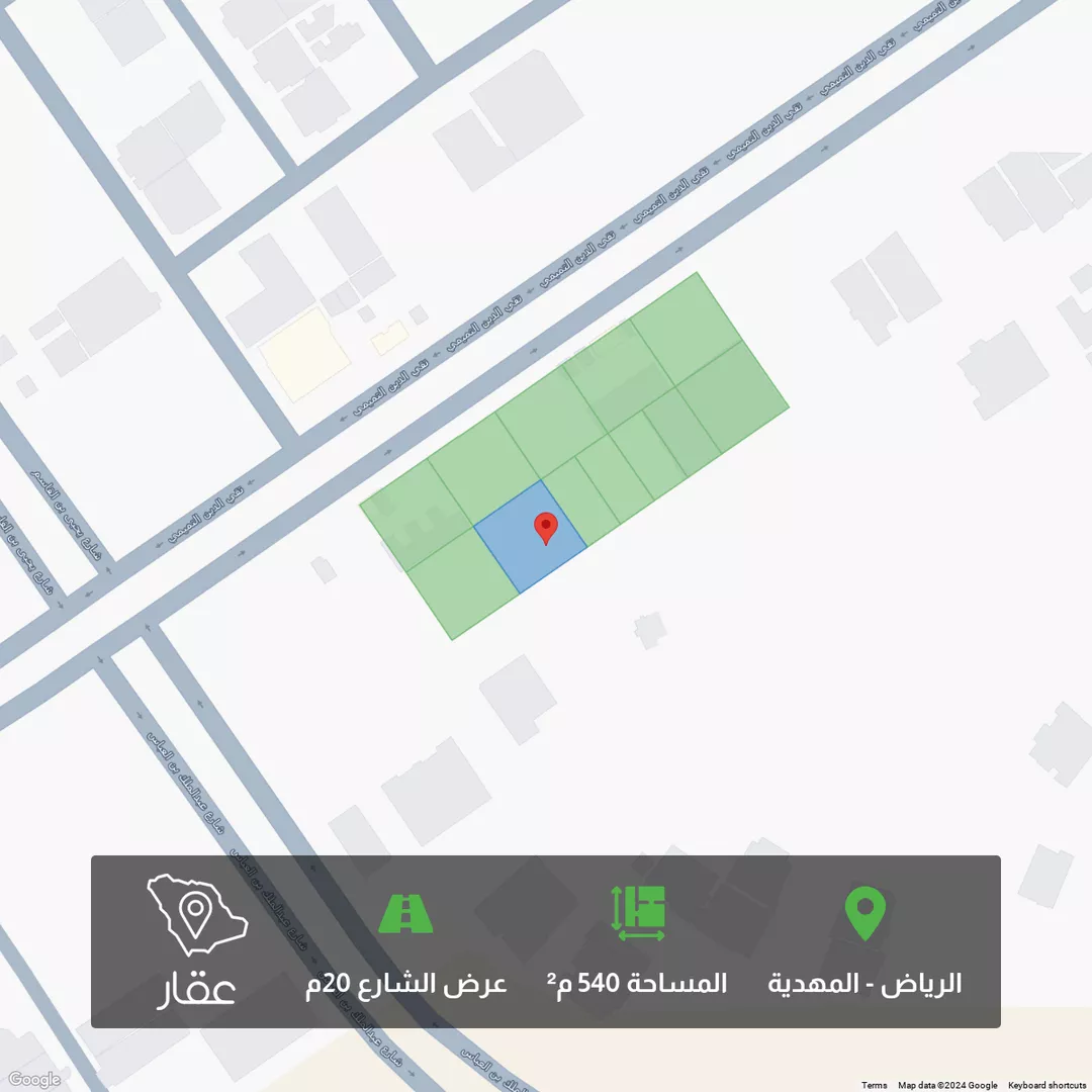 أرض للبيع في شارع إسماعيل بن عمرو, حي المهدية, مدينة الرياض, منطقة الرياض 1 صورة
