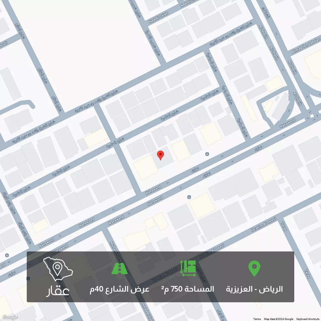 أرض للبيع في شارع نهاوند, حي العزيزية, مدينة الرياض, منطقة الرياض 1 صورة