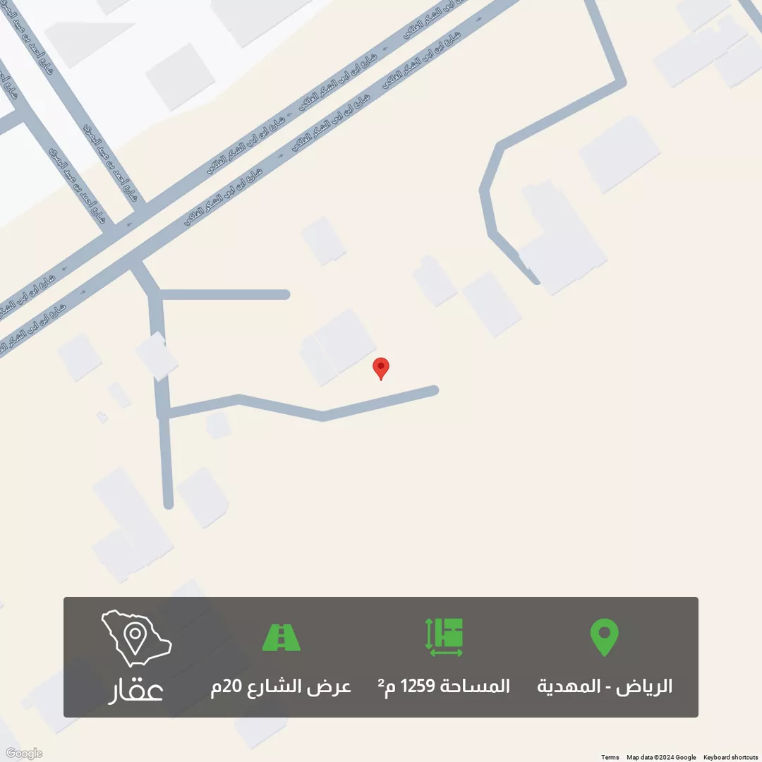 أرض للبيع في شارع الشريف أبي القاسم بن الحسن, حي المهدية, مدينة الرياض, منطقة الرياض 1 صورة