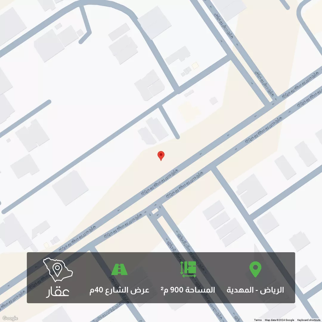 أرض للبيع في شارع عمير بن سنان بن عرفطة, حي المهدية, مدينة الرياض, منطقة الرياض 1 صورة