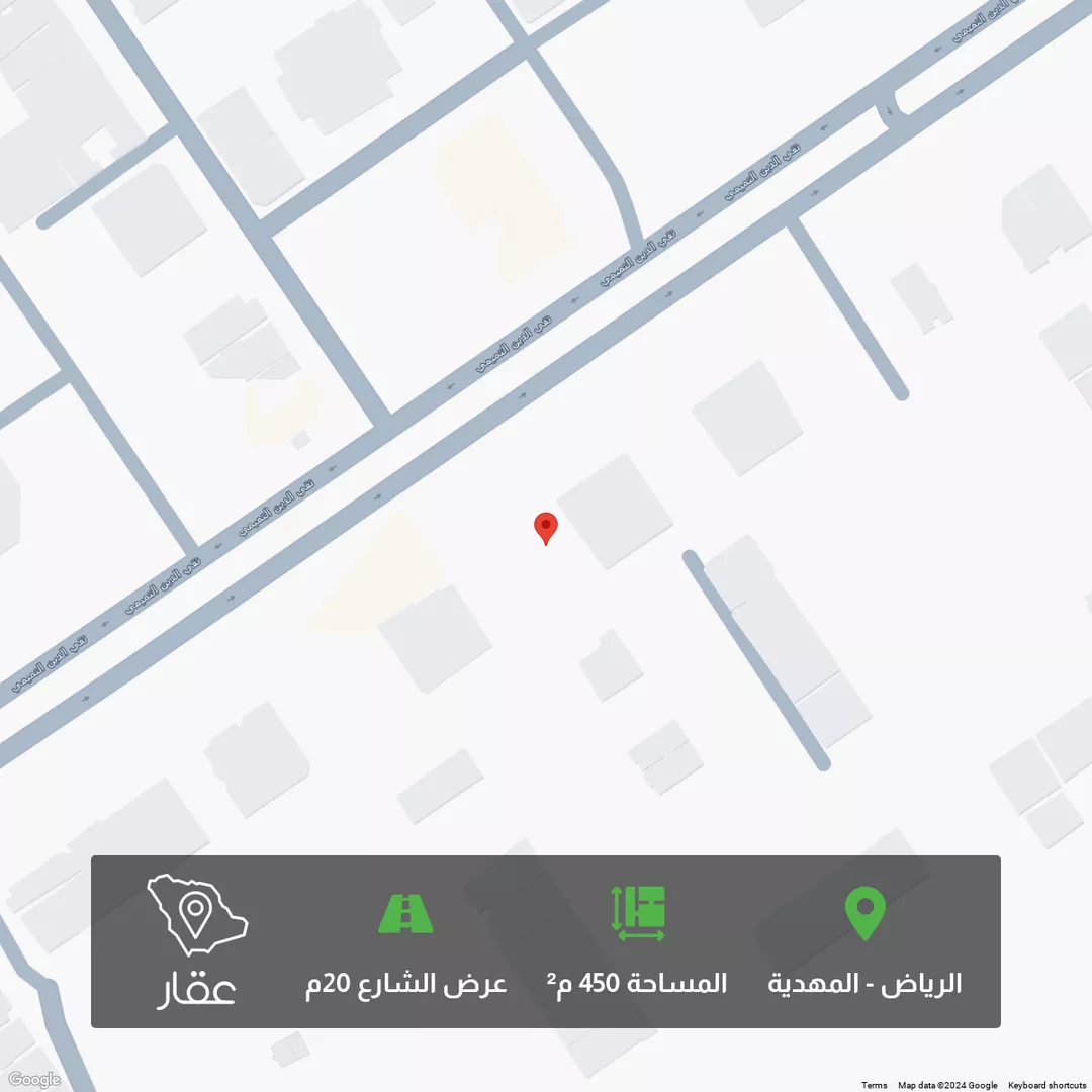 أرض للبيع في شارع أبي الفتوح الطوسي, حي المهدية, مدينة الرياض, منطقة الرياض 1 صورة