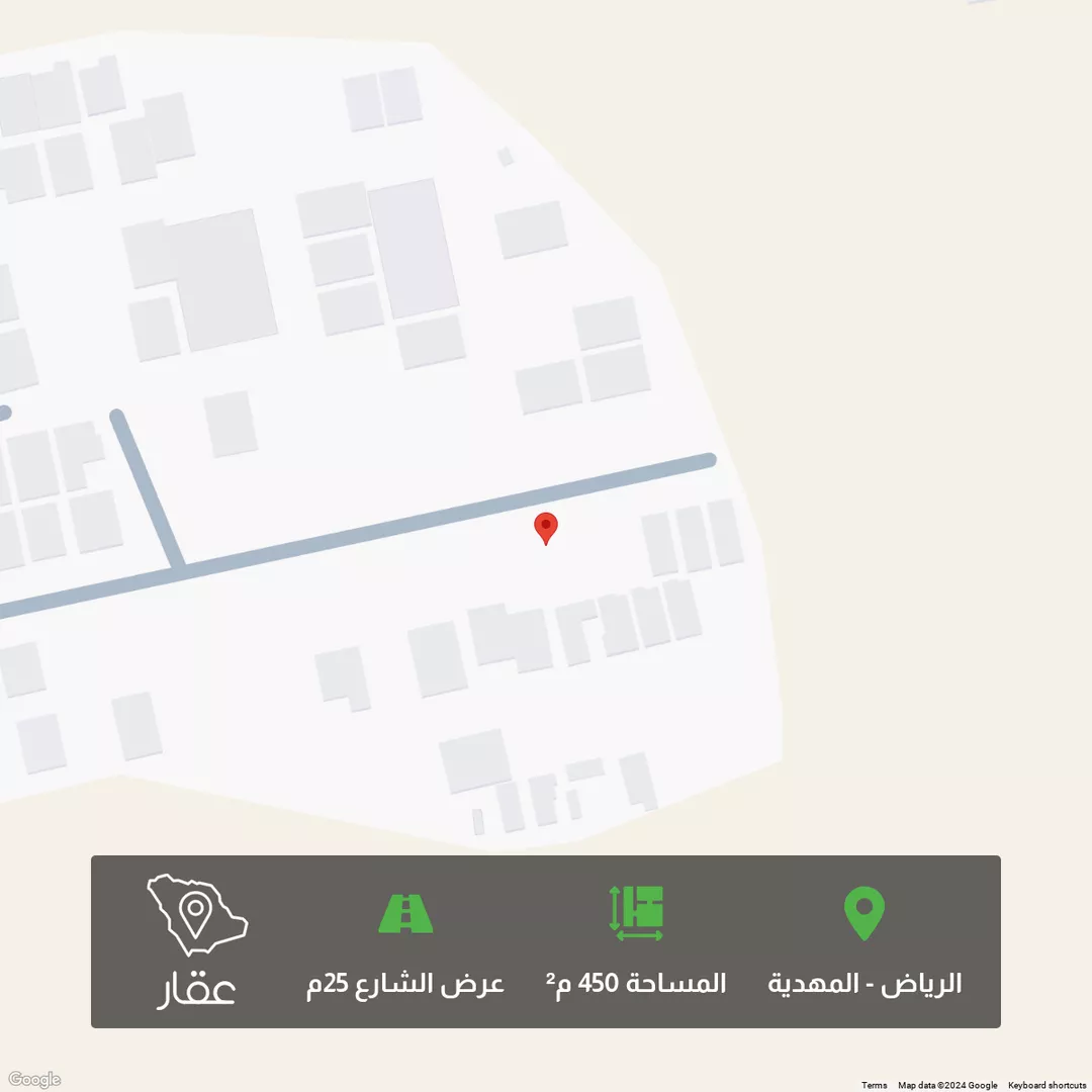 أرض للبيع في شارع عثمان بن سليمان, حي المهدية, مدينة الرياض, منطقة الرياض 1 صورة