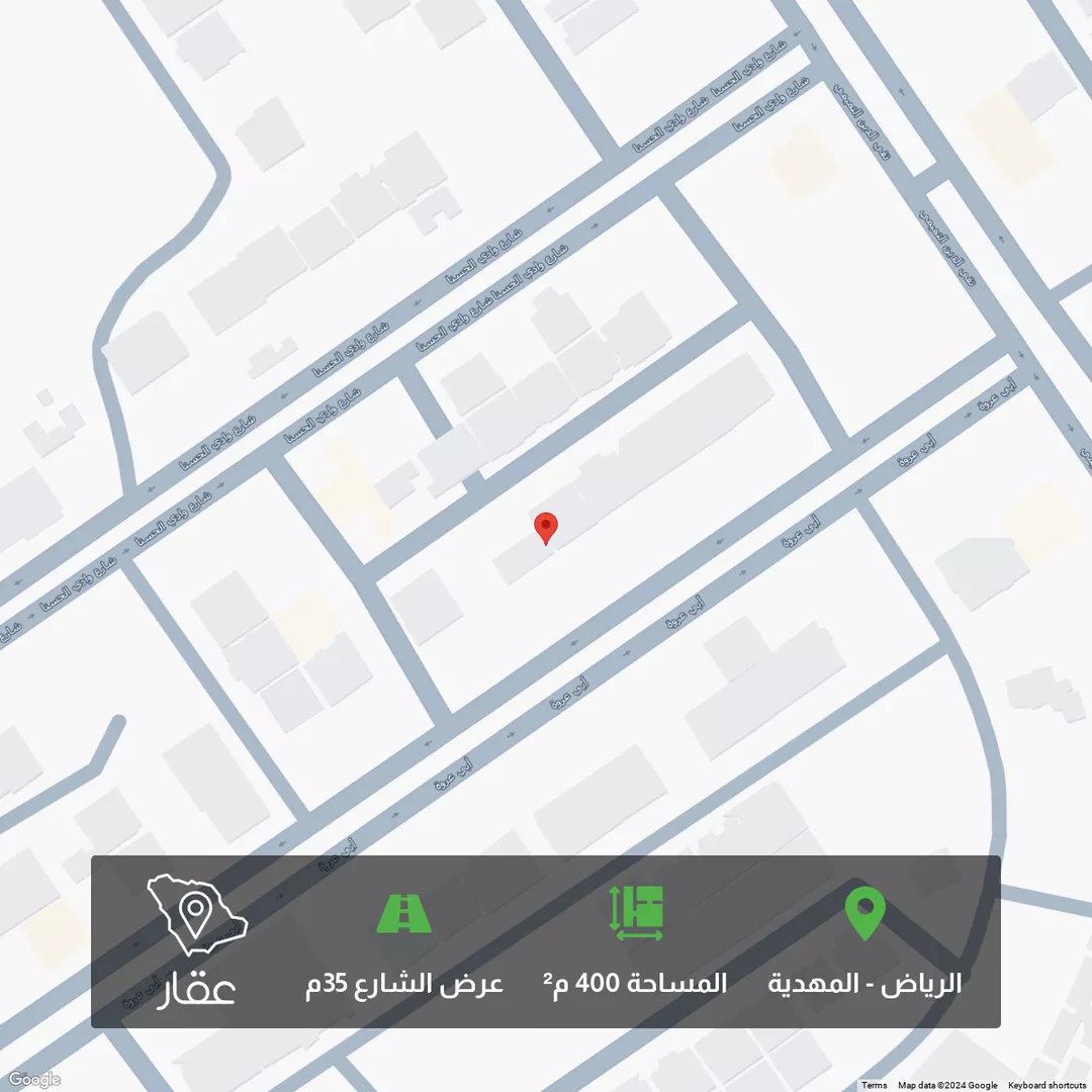 أرض للبيع في شارع جعفر الأفضلي, حي المهدية, مدينة الرياض, منطقة الرياض 1 صورة
