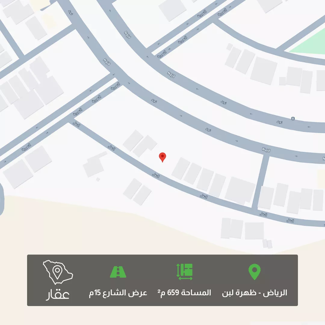 أرض للبيع في شارع النفل, حي ظهرة لبن, مدينة الرياض, منطقة الرياض 1 صورة