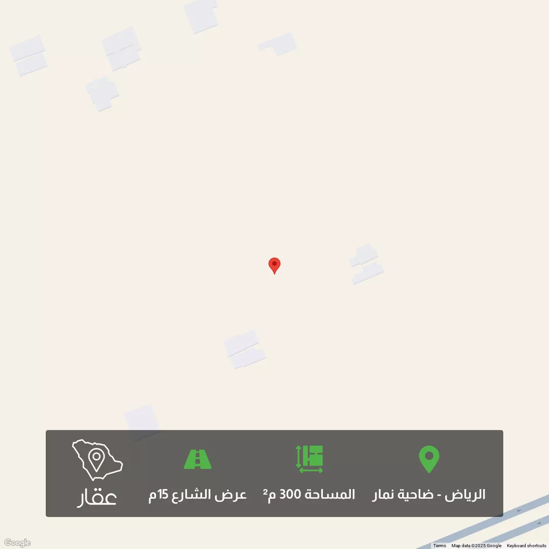 أرض للبيع في شارع عبدالرحمن بن حسن الفتني, حي ضاحية نمار, مدينة الرياض, منطقة الرياض 1 صورة
