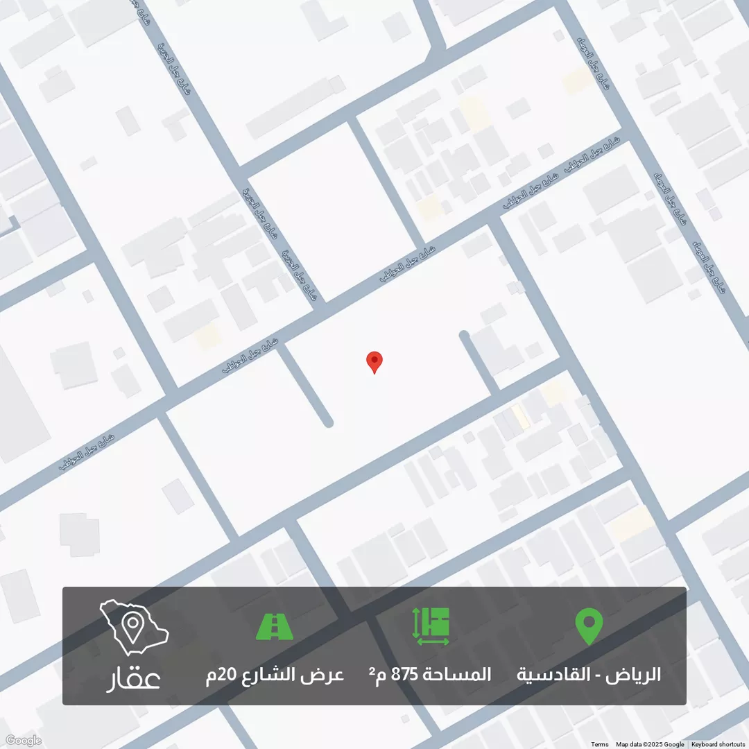 أرض للبيع في شارع جبل الحواطب, حي القادسية, مدينة الرياض, منطقة الرياض 1 صورة